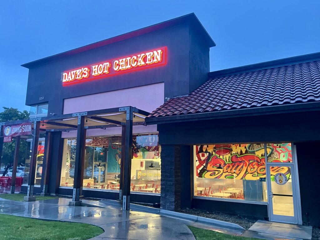 Exterior shot of Dave's Hot Chicken in San Jose CA - Prospect